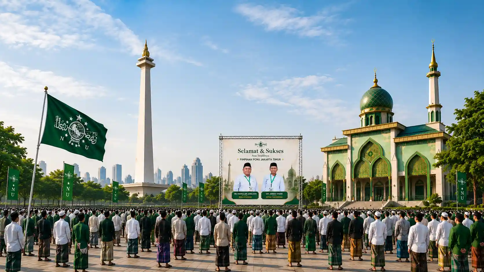 Kebersamaan pengurus dan warga PCNU Pengurus Cabang Kabupaten Lamongan